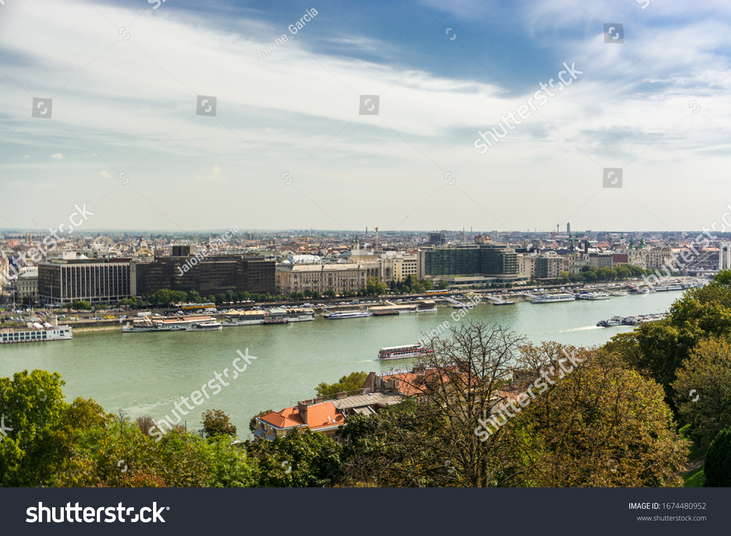 Budapest, Hungary, Europe - September 14, 2018: Views of Budapest and the Danube from the Buda Castle #1674480952