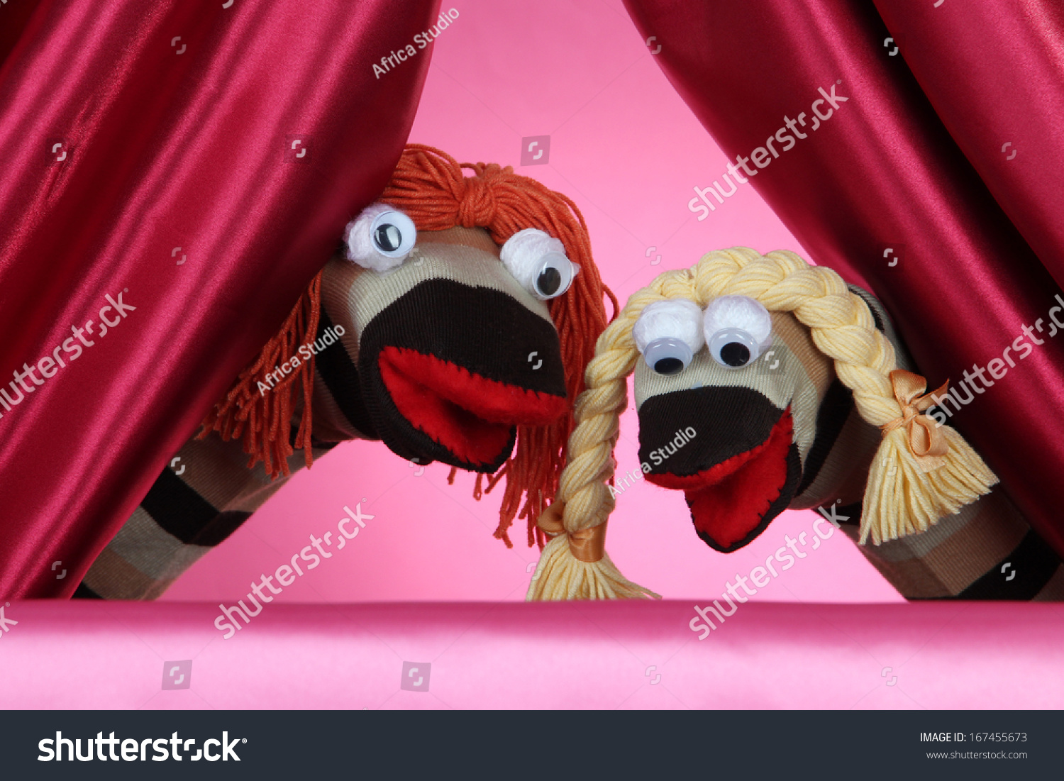 Puppet show on pink background #167455673
