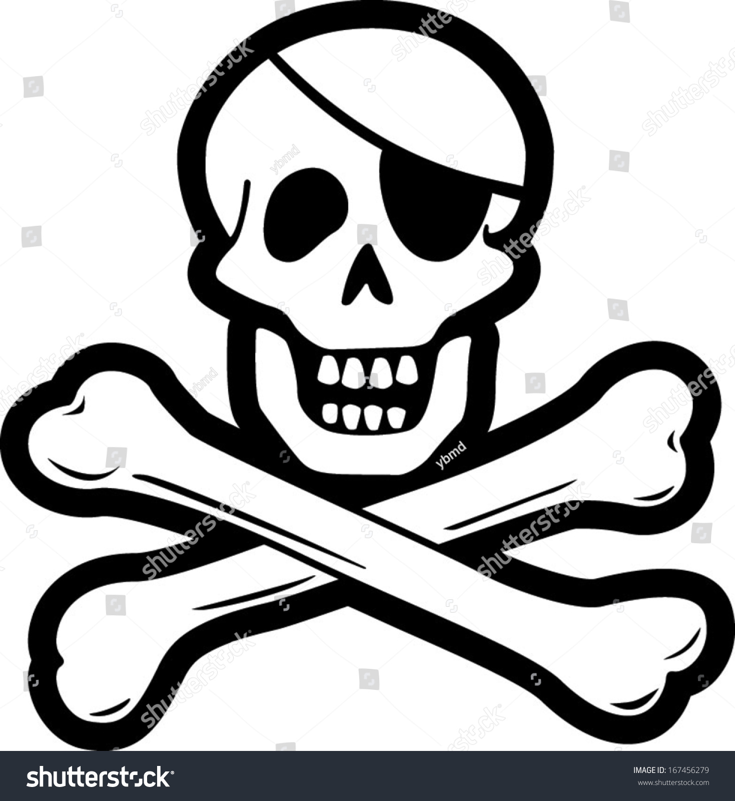 Vector Skull and Cross Bones - Royalty Free Stock Vector 167456279 ...