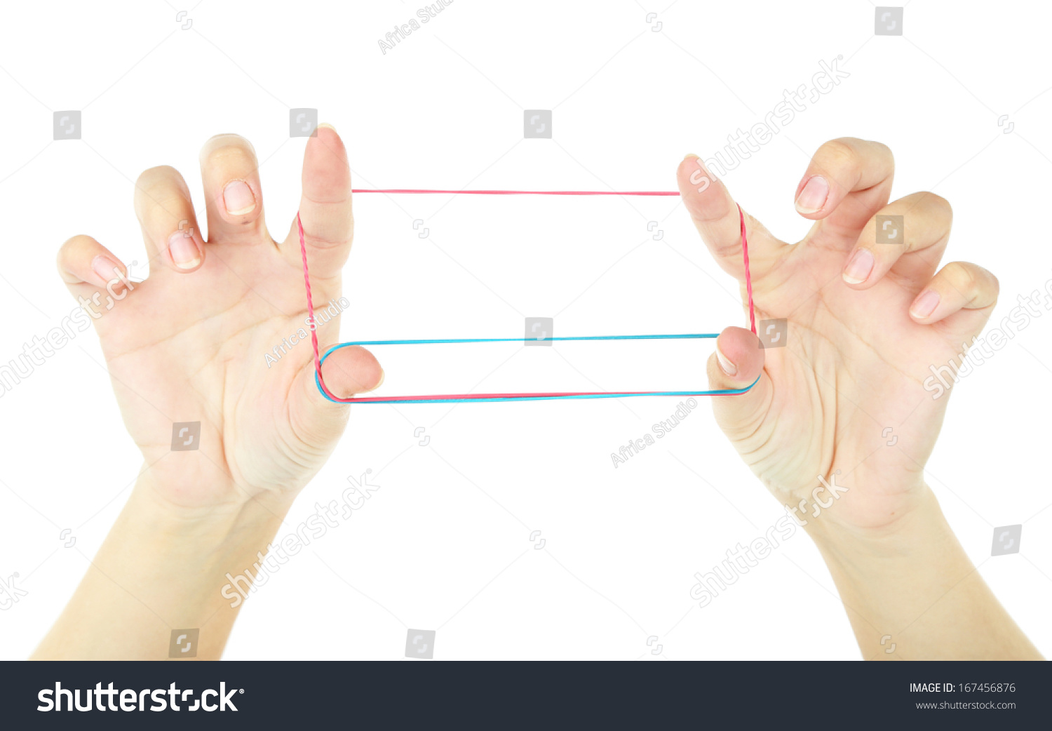 Game with an elastic band, isolated on white #167456876