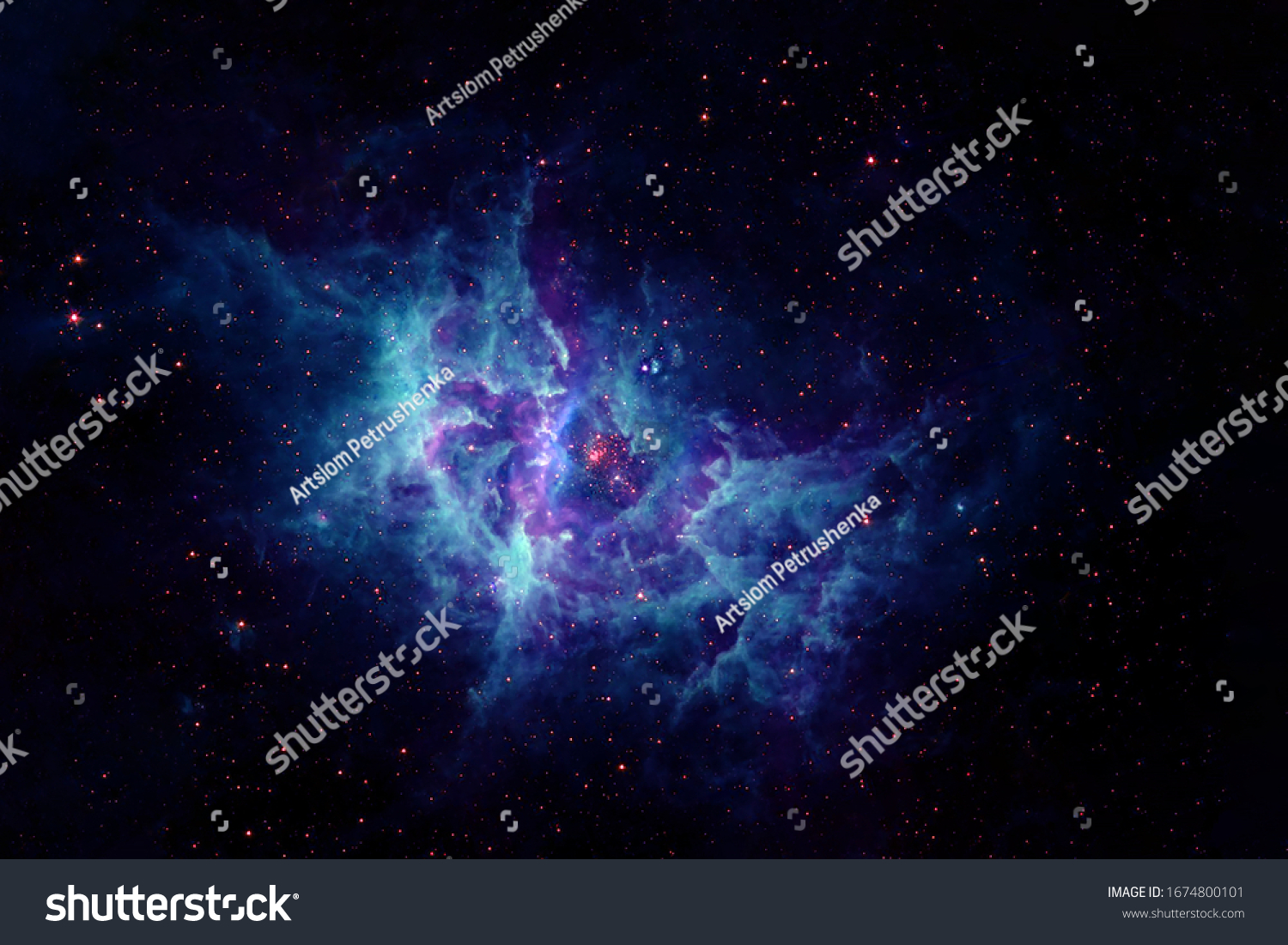 A beautiful blue galaxy in deep space. Elements of this image furnished by NASA For any purpose #1674800101
