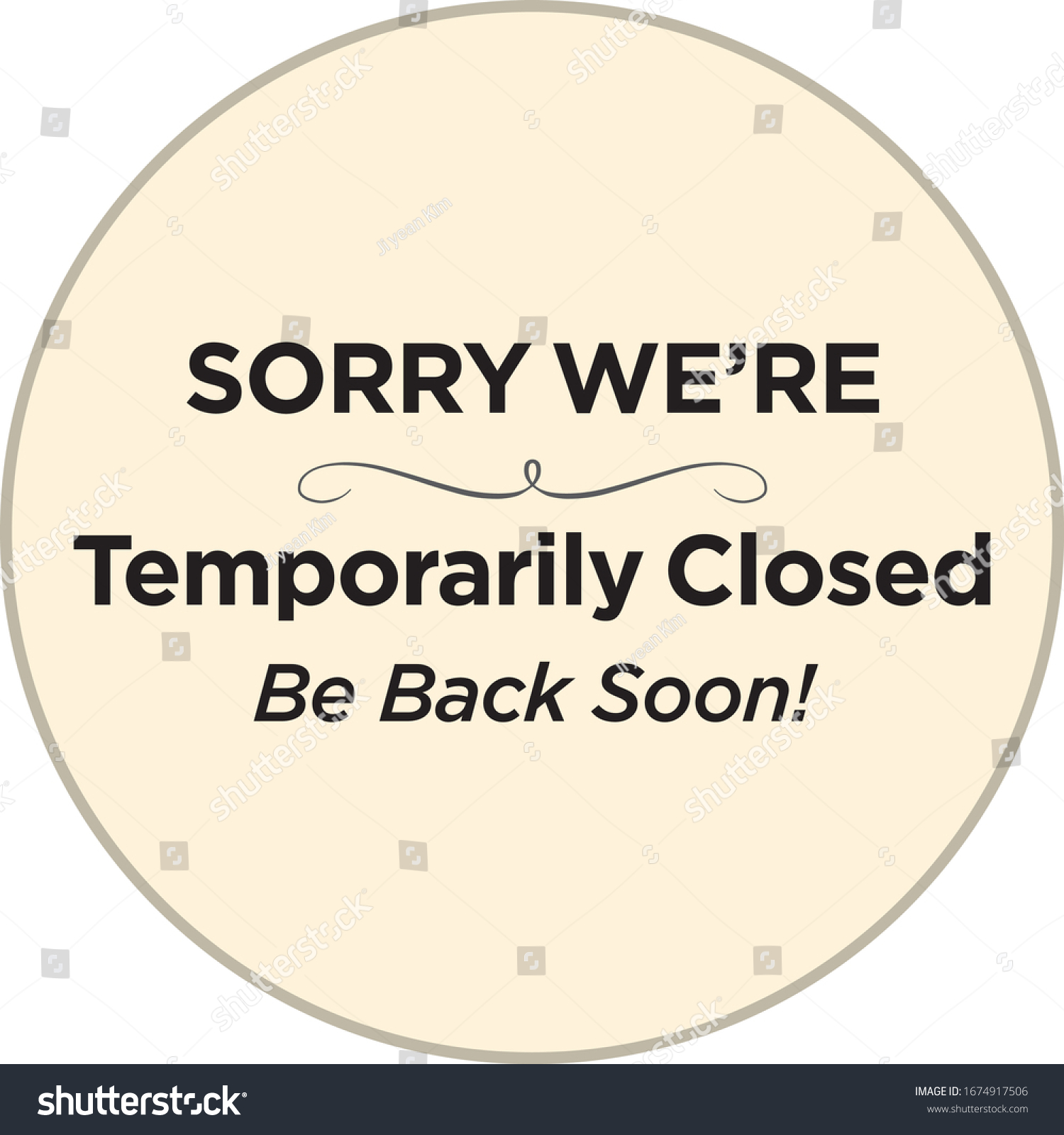 SORRY WE’RE Temporarily Closed Be Back Soon Royalty Free Stock Vector