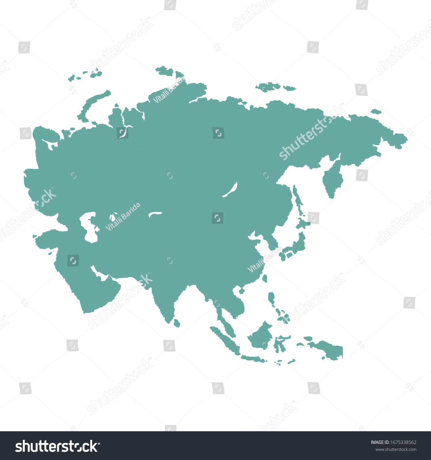 Asia Outline World Map Vector Illustration Royalty Free Stock Vector