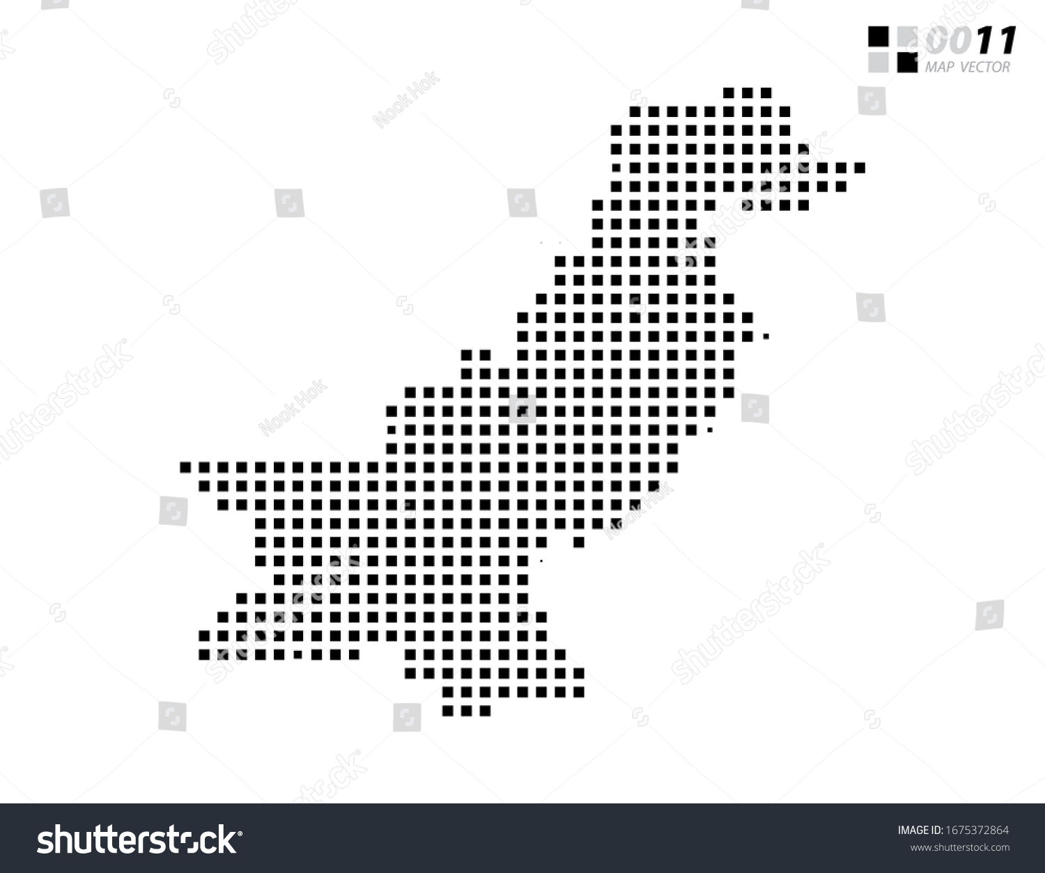 Vector abstract pixel black of Pakistan map. - Royalty Free Stock ...