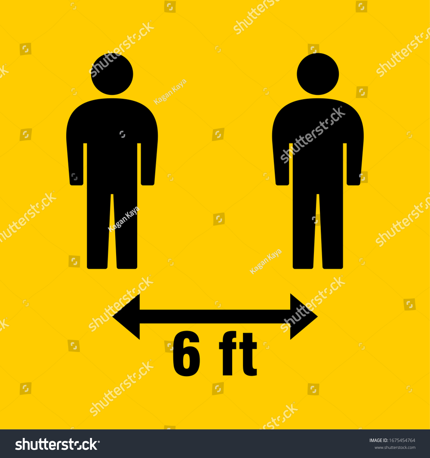 Social Distancing Keep Your Distance 6 Feet Icon. Vector Image. #1675454764