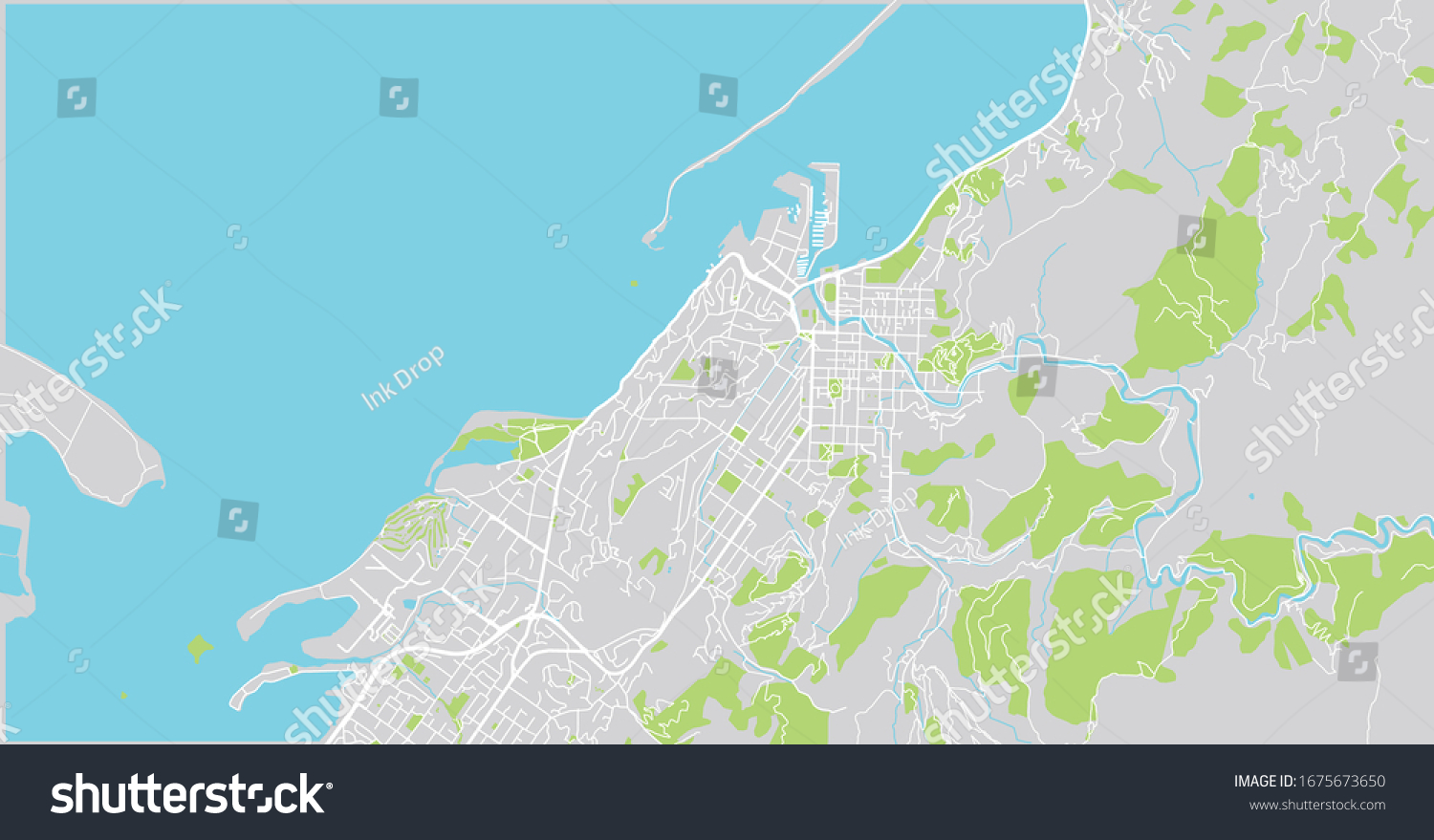 Urban vector city map of Nelson, New Zealand - Royalty Free Stock ...