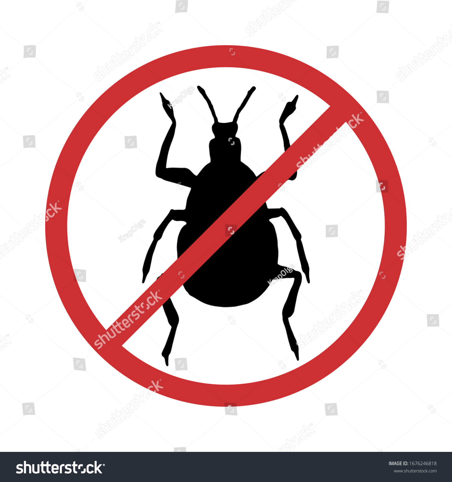 No beetle sign. Insecticide symbol. Vector - Royalty Free Stock Vector ...