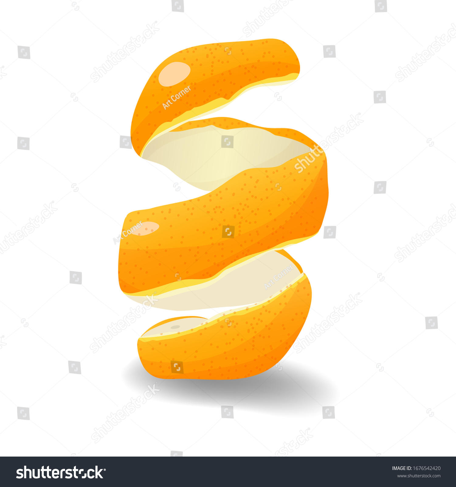 Orange Peel Realistic Citrus Fruit Peel   Royalty Free Stock Vector