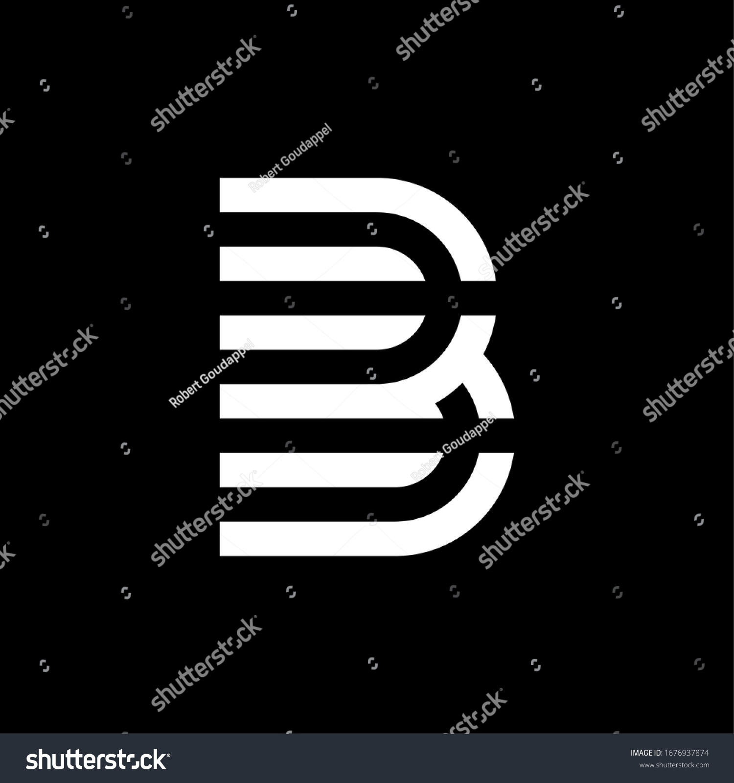 Modern Vector Logo Double Lines Letter B. B - Royalty Free Stock Vector ...