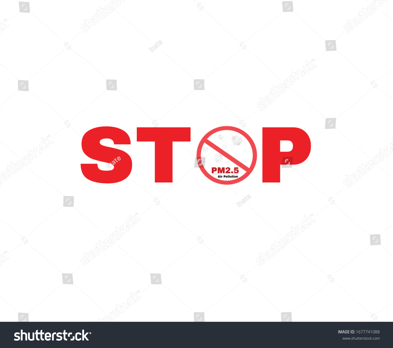 STOP PM2.5 air pollution sign, Dust Pm 2.5 - Royalty Free Stock Vector