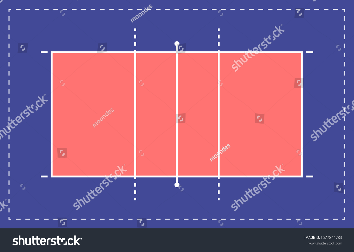 Flat Volleyball court arena. Field with line - Royalty Free Stock ...