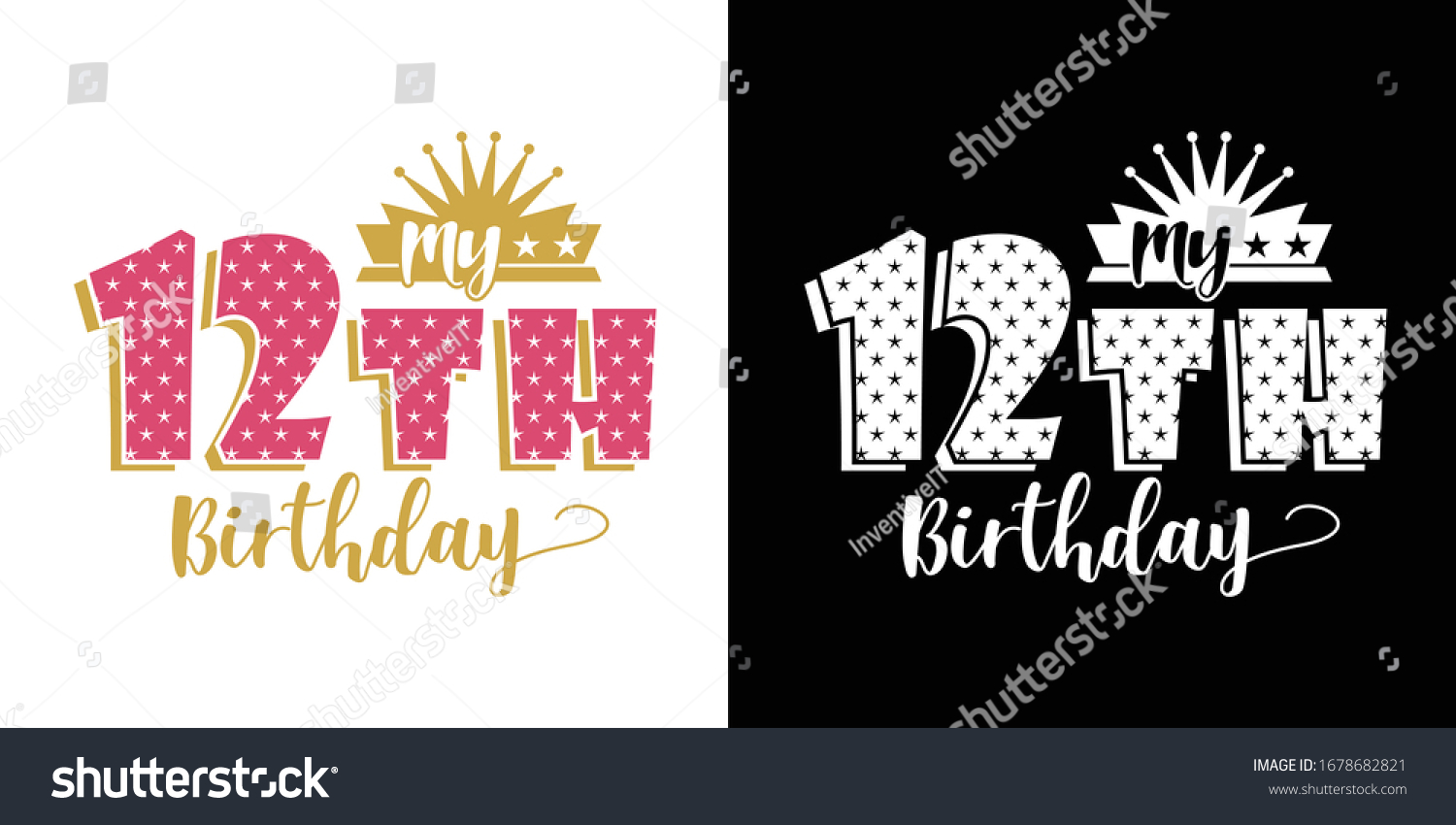 My 12th Birthday Printable Vector Illustration - Royalty Free Stock ...