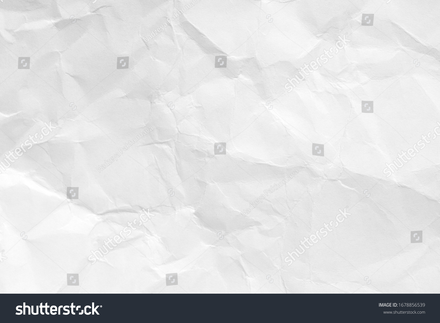 White crumpled paper background, texture old for web design screensavers. Template for various purposes or creating packaging. #1678856539