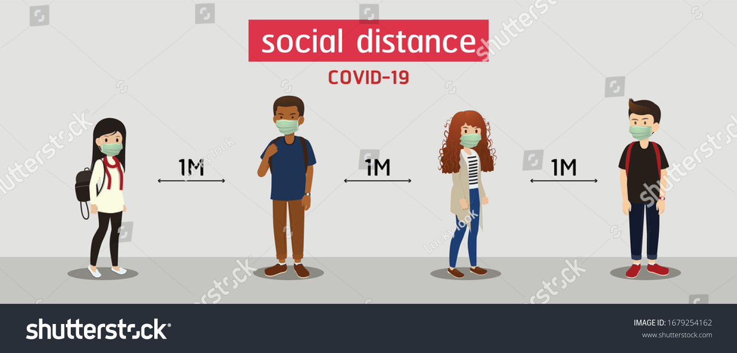 social distance, Space for safety, and people should be 1 meter apart, social distancing #1679254162