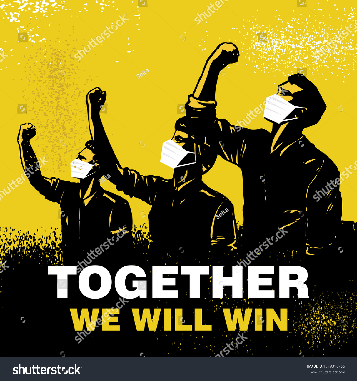 Together we will win banner, Illustration of - Royalty Free Stock ...