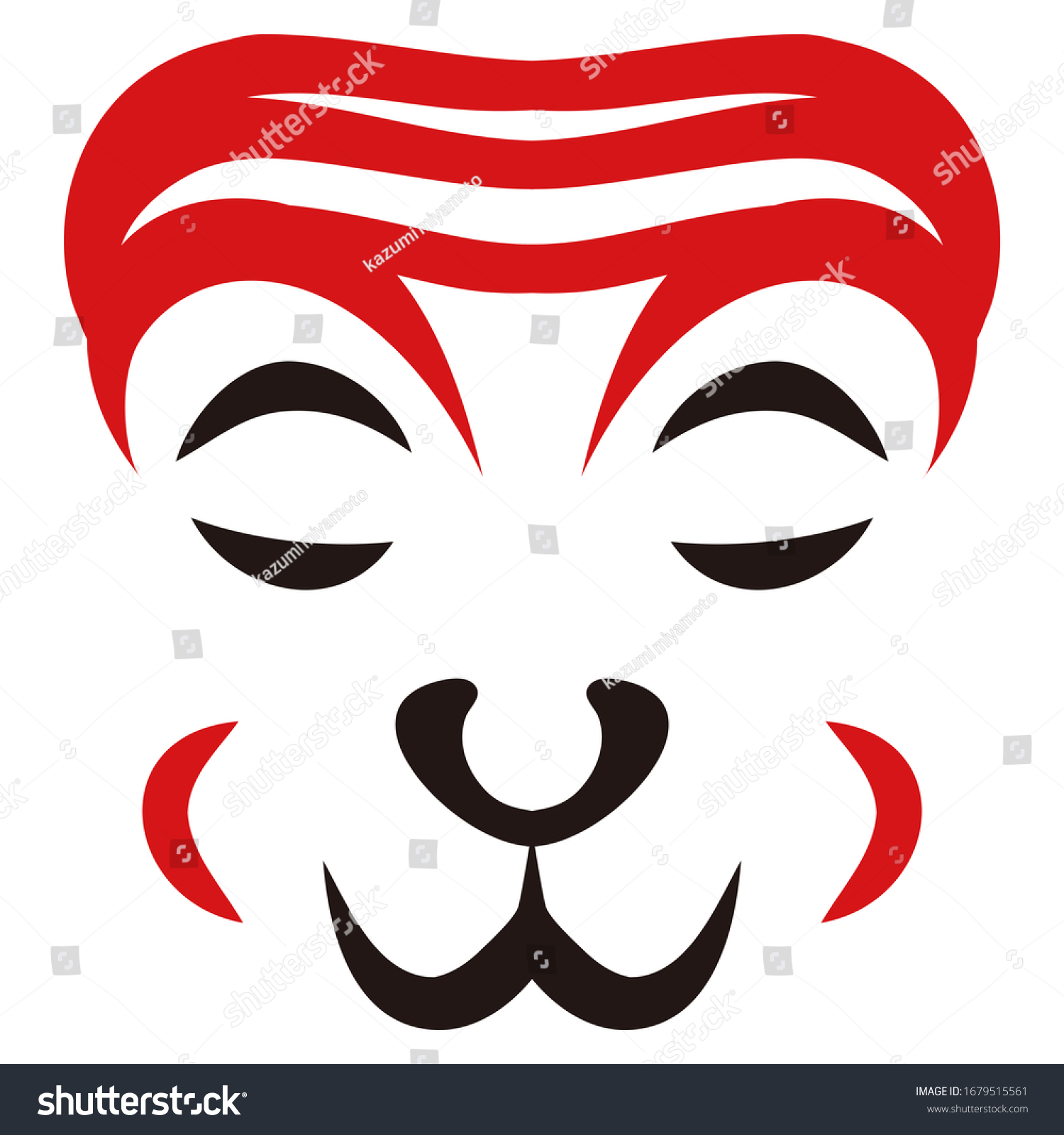 Japanese traditional arts Kabuki face makeup - Royalty Free Stock Photo ...