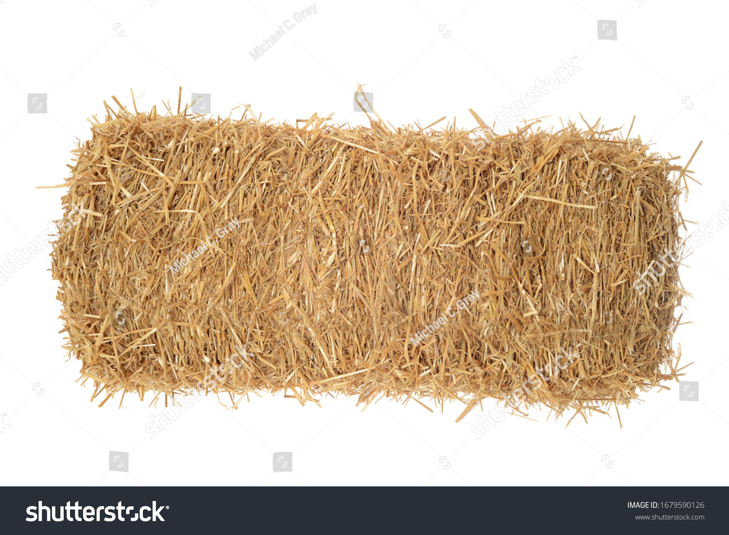 isolated bale of hay on white #1679590126