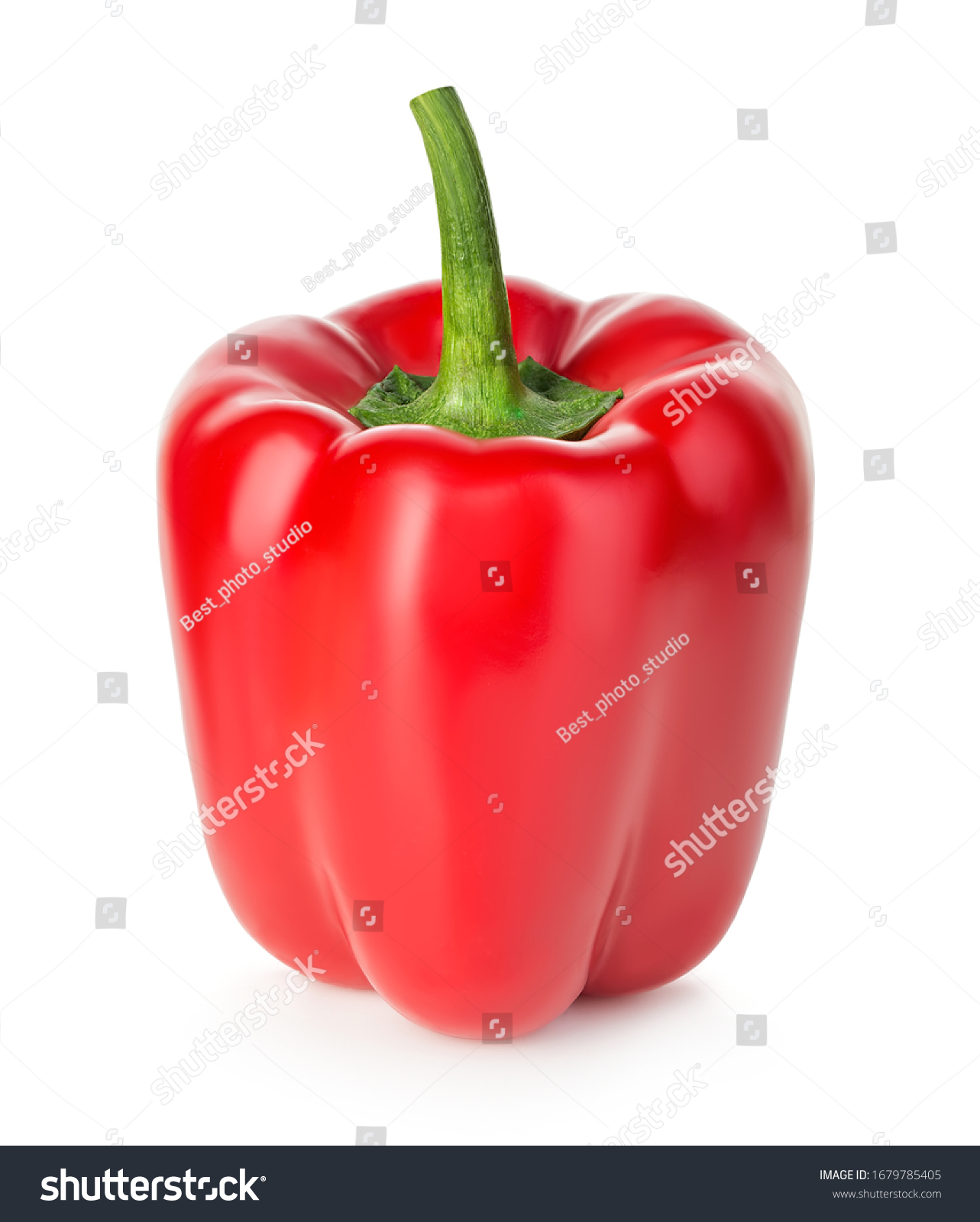 Red sweet pepper isolated on white background. #1679785405