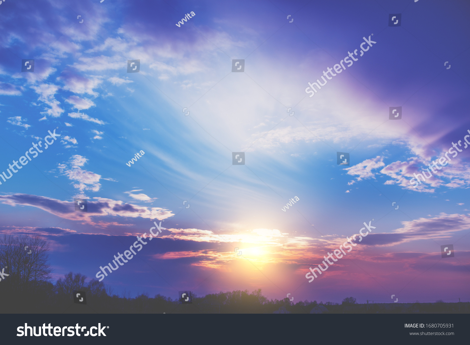Colorful cloudy sky at sunset. Gradient color. Sky texture, abstract nature background #1680705931