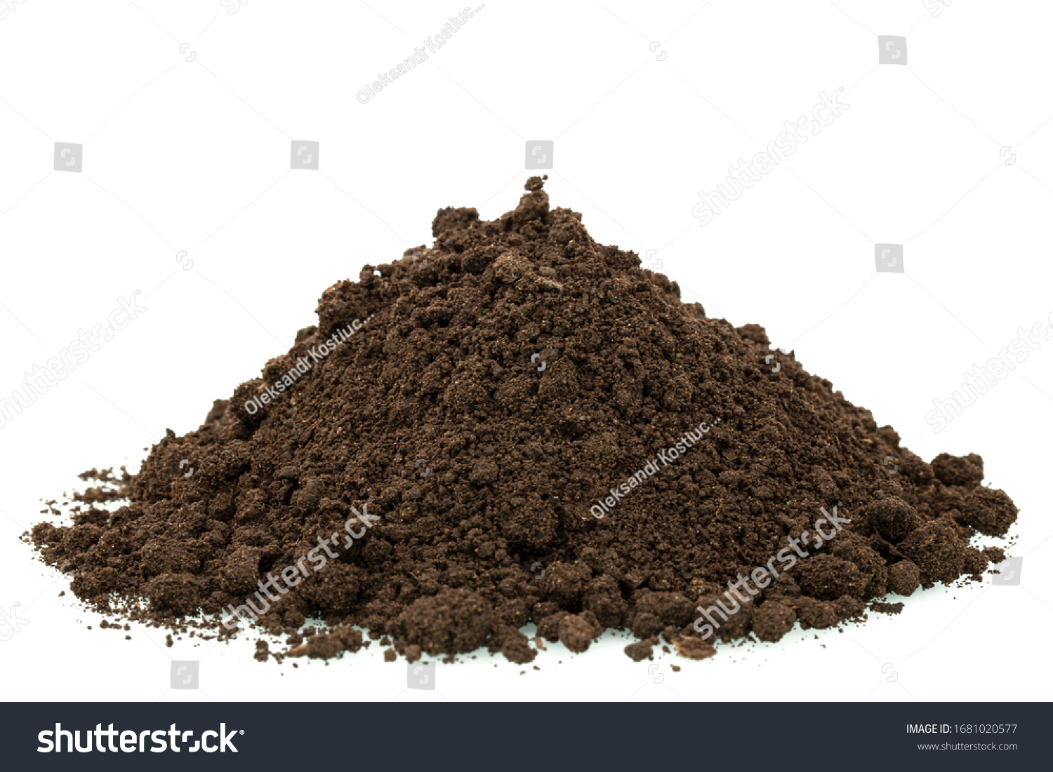Heap of soil isolated on white background #1681020577