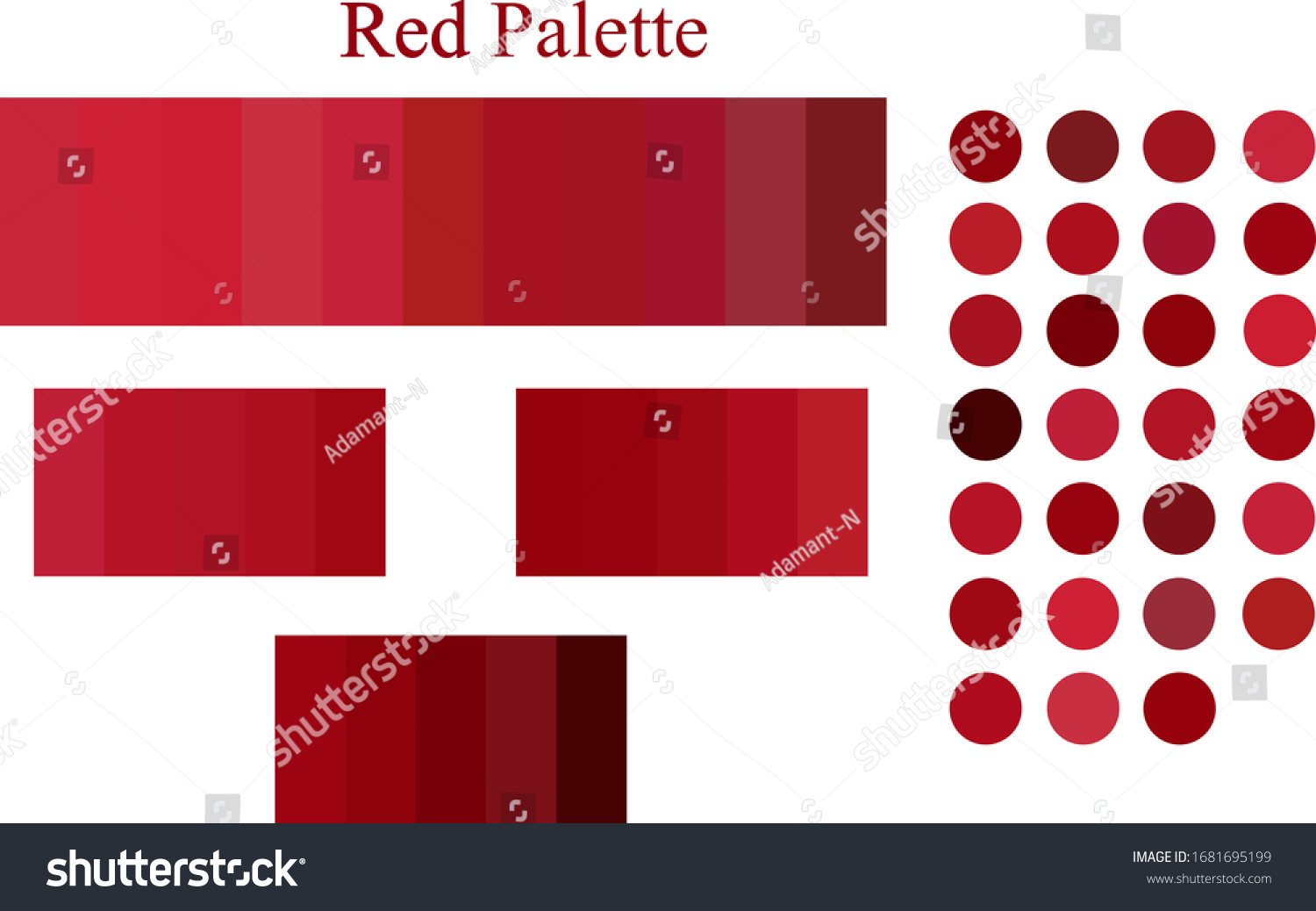 Red Color Palette Spectrum Scheme Set Vector Royalty Free Stock
