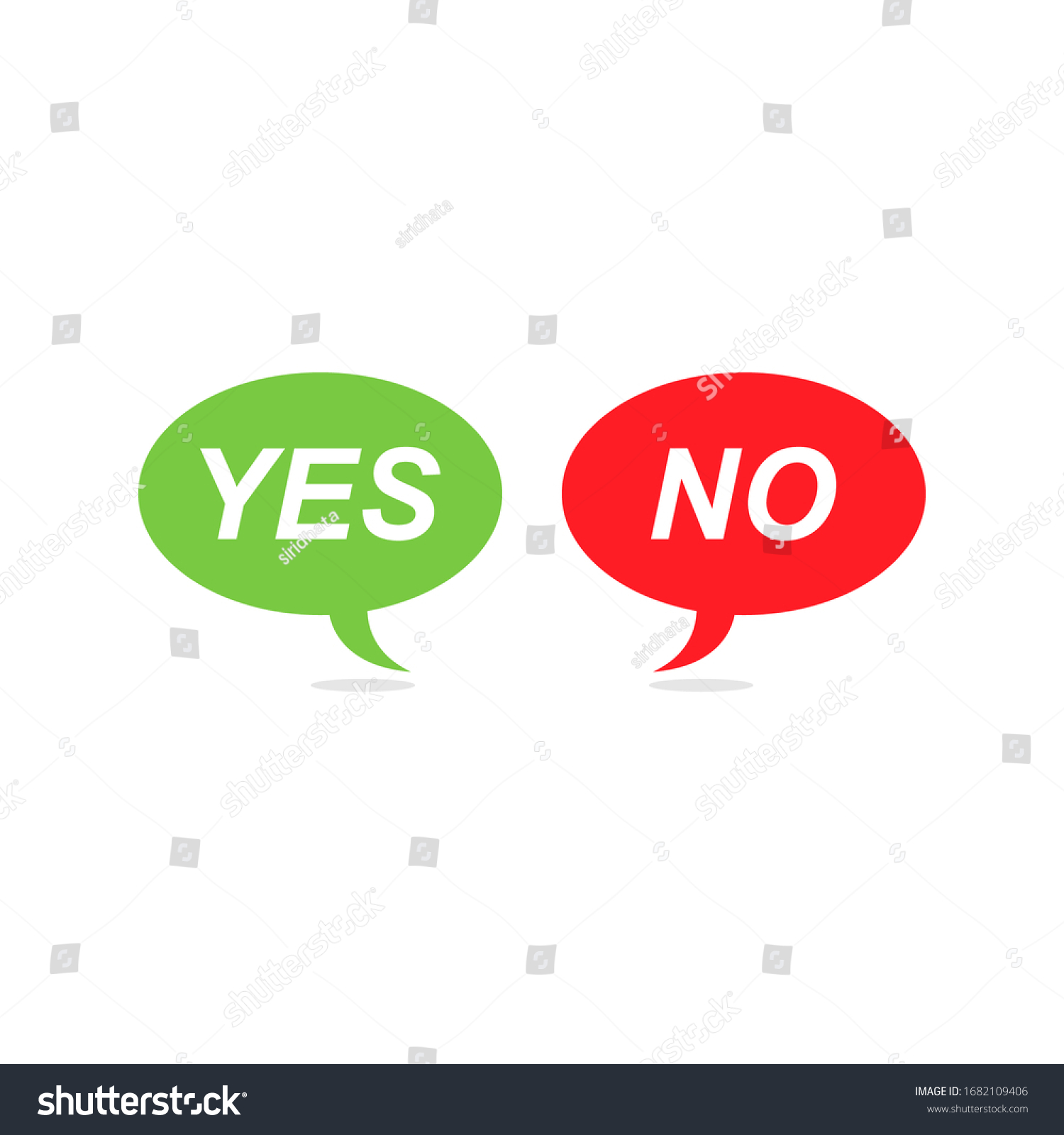 Yes and No Speech Bubbles - Royalty Free Stock Vector 1682109406 ...