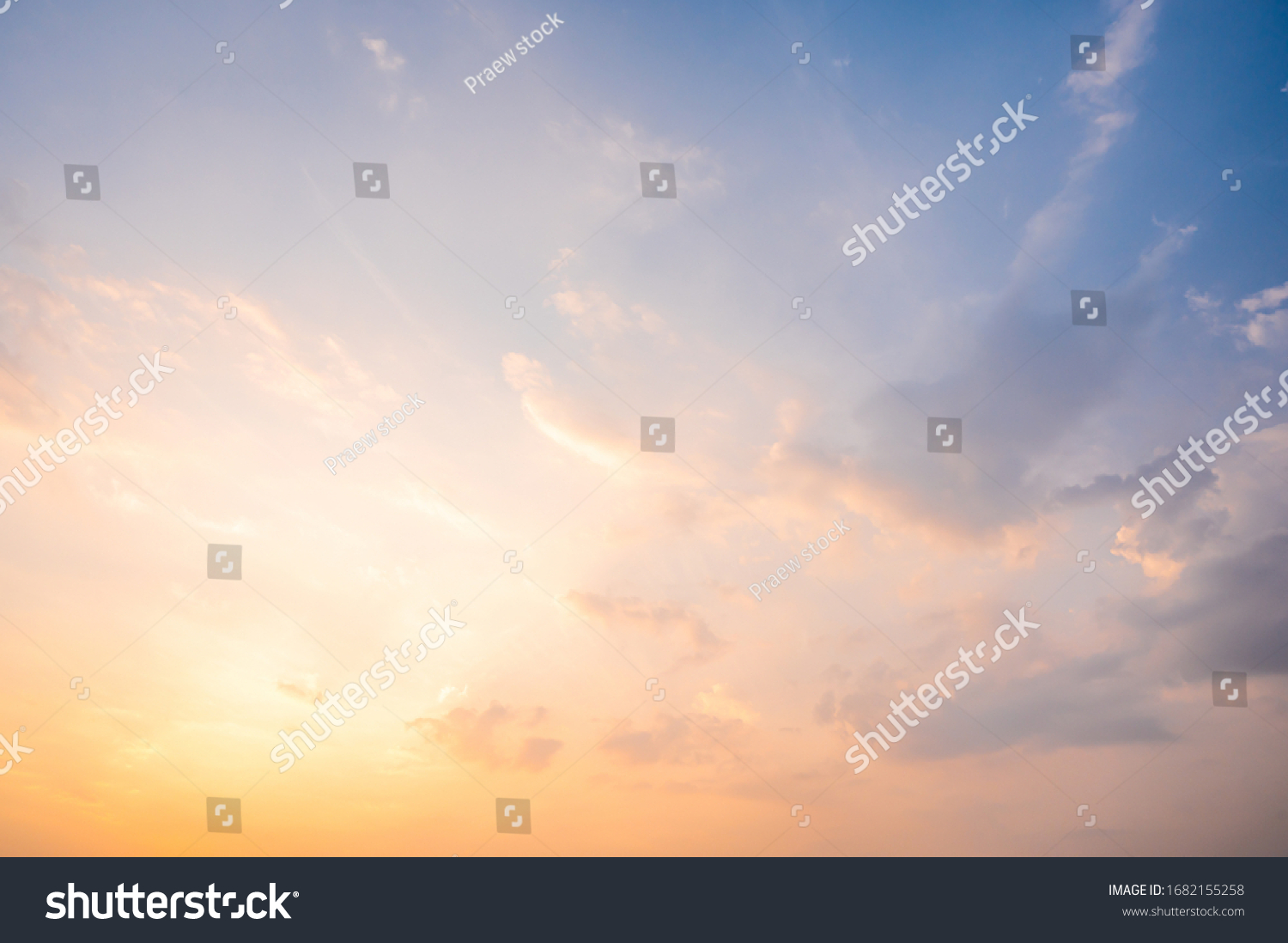 Sunset sky for background or sunrise sky and cloud at morning. #1682155258