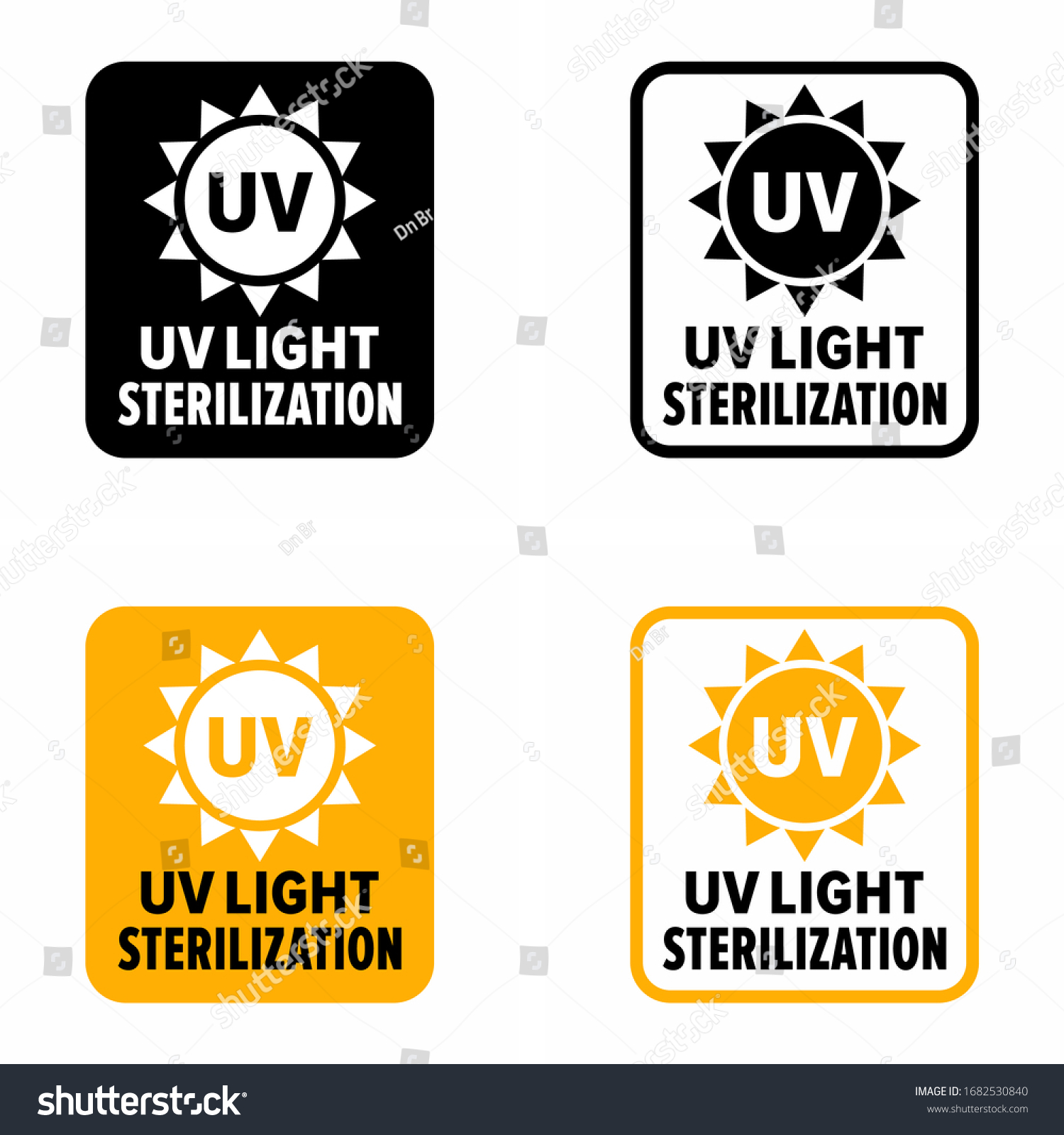 "UV light sterilization" bacteria and virus killing, cleaning and disinfection lamp information sign #1682530840