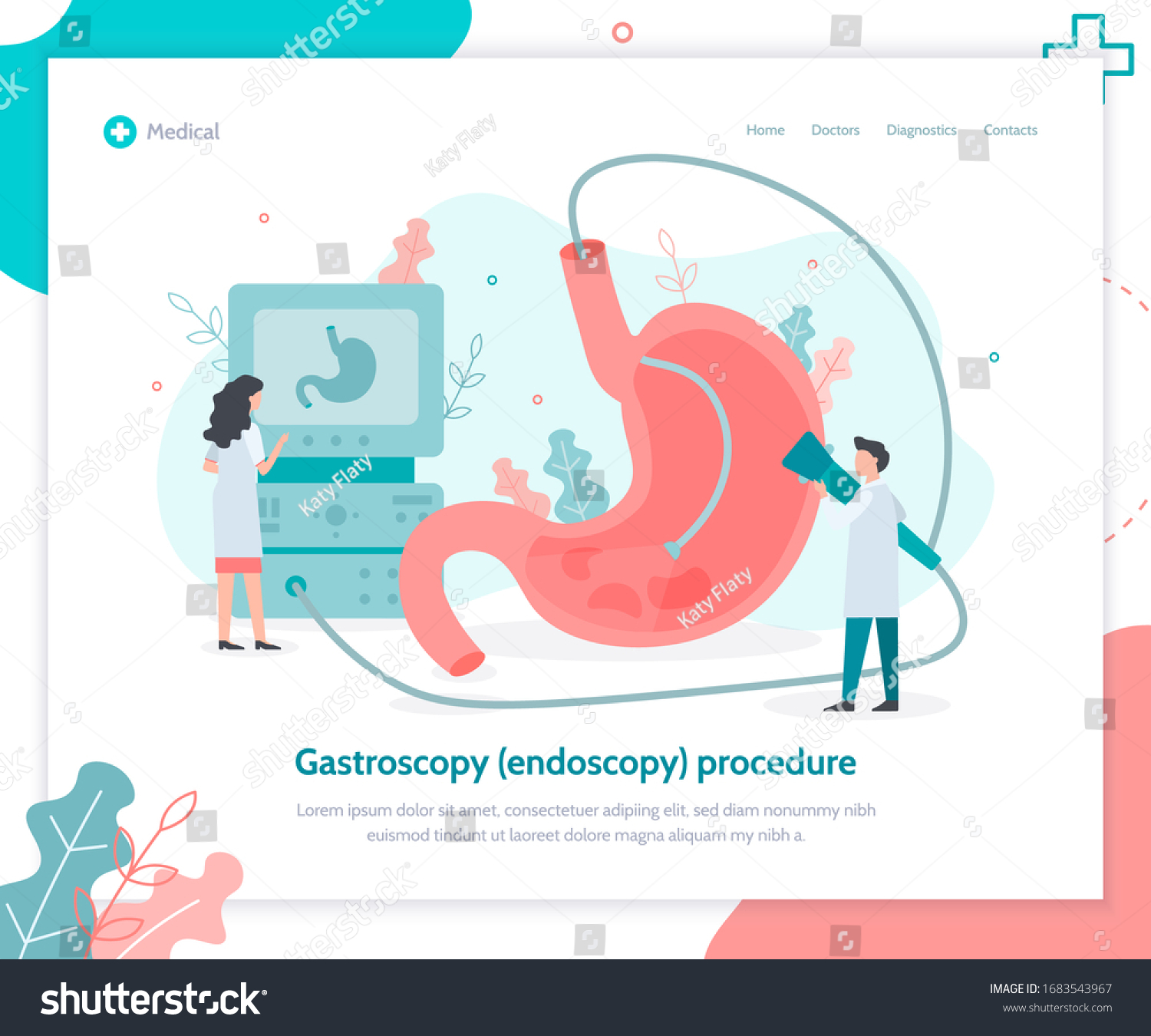 Performing A Gastroscopy Procedure Diagnostics Royalty Free Stock Vector 1683543967