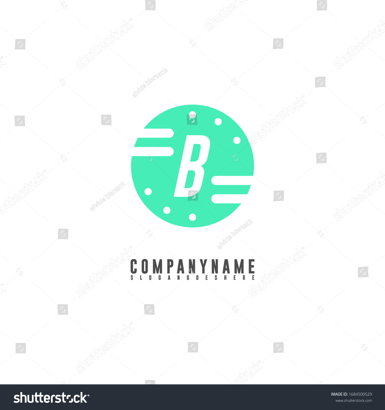 Modern Flat Green Badge B Logo Letter Creative - Royalty Free Stock ...