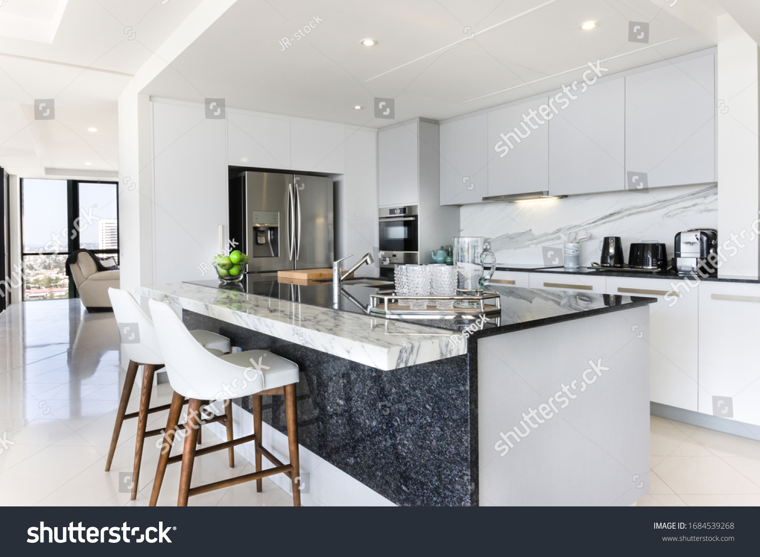 White and grey modern kitchen  #1684539268