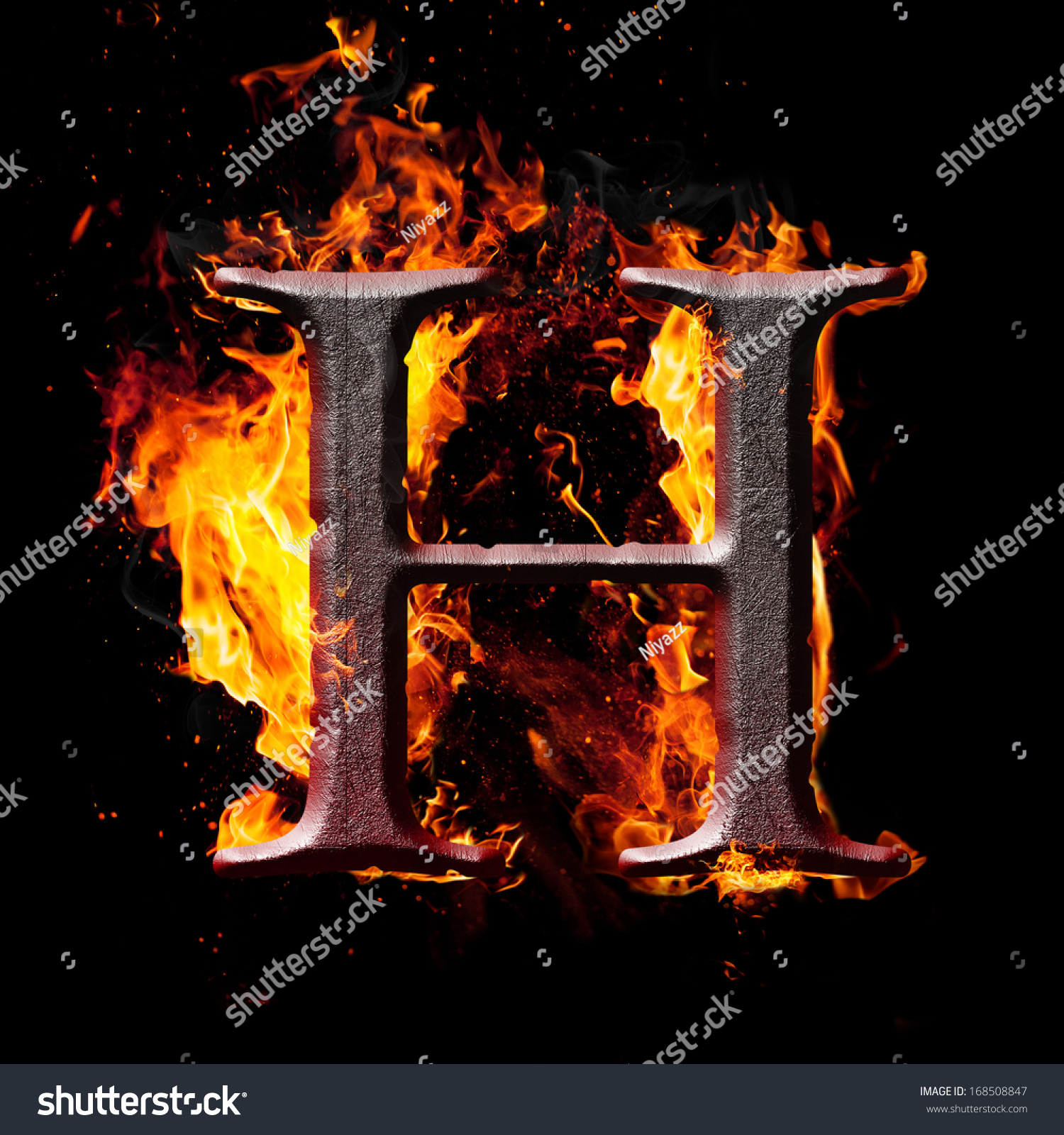 Letters And Symbols In Fire Letter H Royalty Free Stock Photo Avopix Com