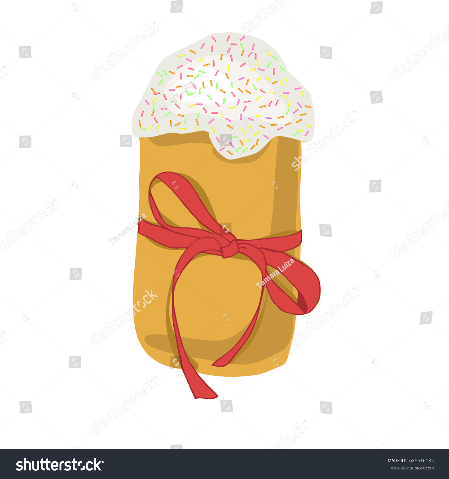 Hand Drawn Orthodox Easter Symbol Easter Cake Royalty Free Stock 