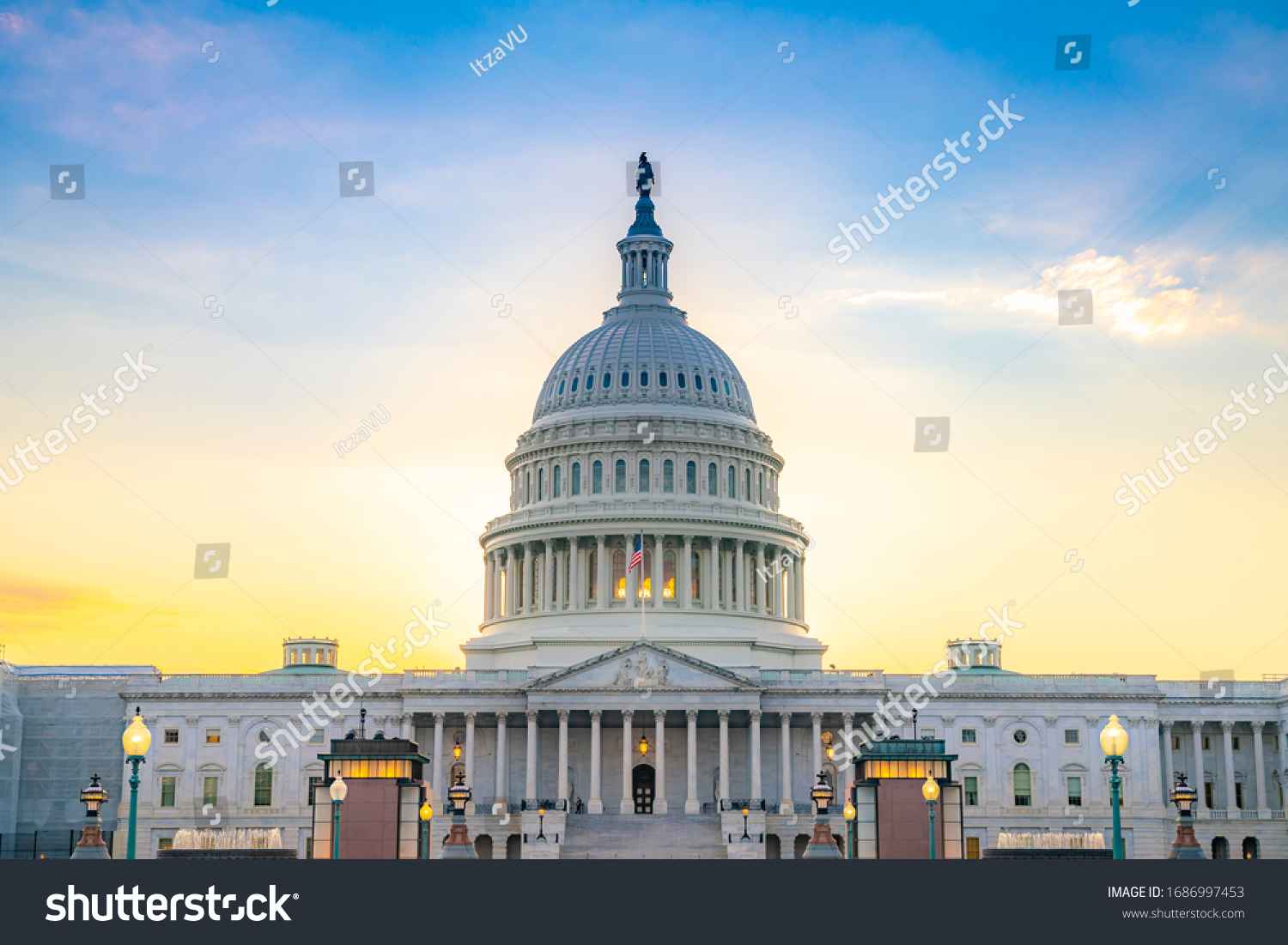The United States Capitol, often called the Capitol Building, is the home of the United States Congress and the seat of the legislative branch of the U.S. federal government. Washington, United States #1686997453