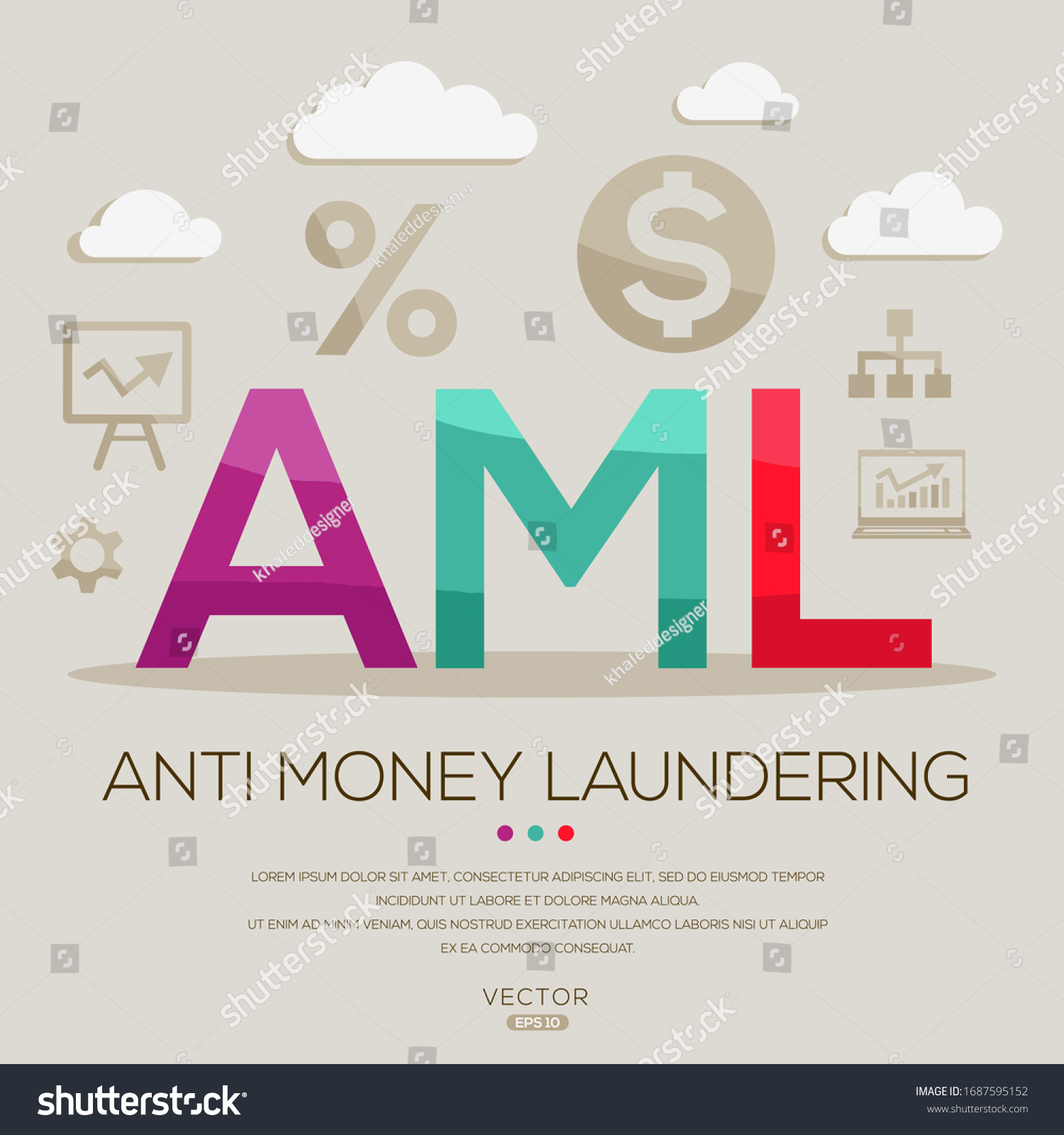 AML Mean (anti Money Laundering) ,letters And - Royalty Free Stock ...