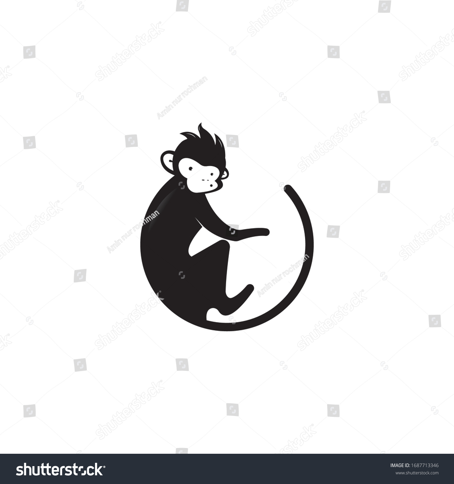 Monkey Geek Monkey Vector Logo Design Royalty Free Stock Vector