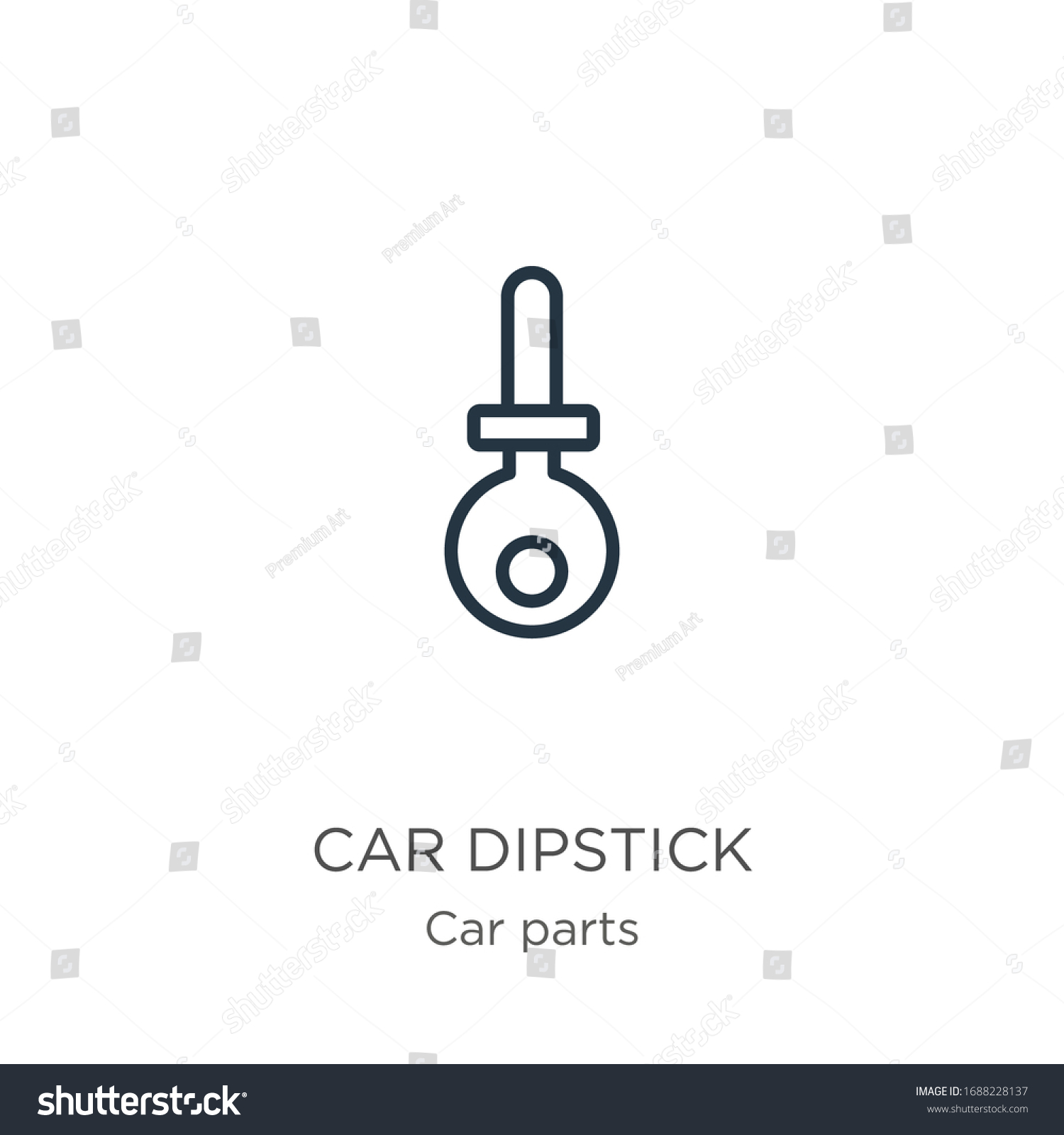 Car dipstick icon. Thin linear car dipstick Royalty Free Stock Vector