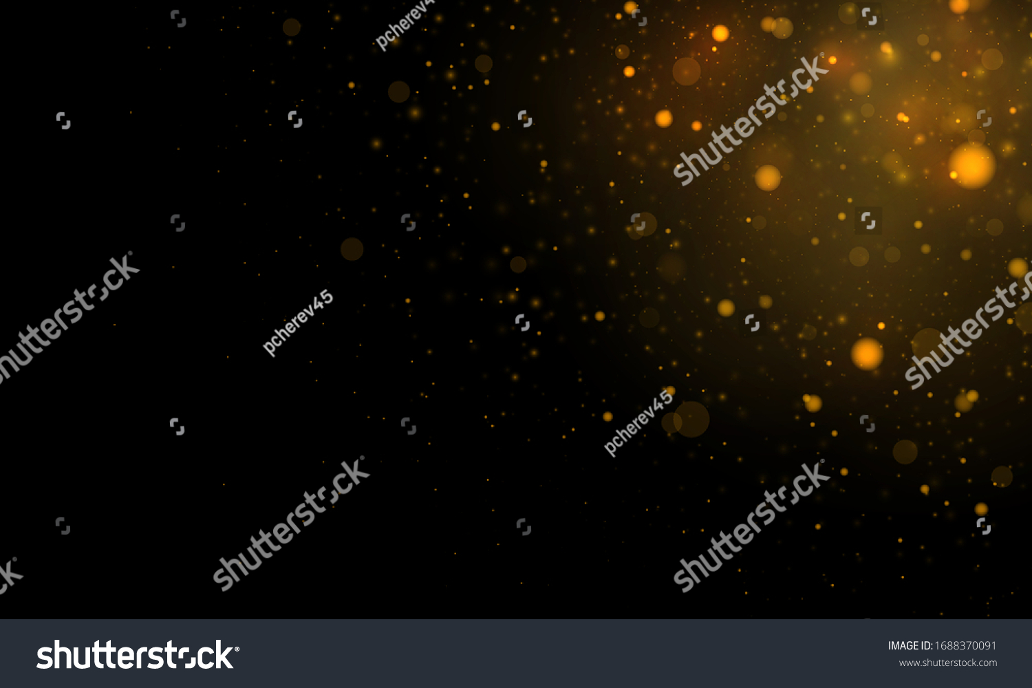 Light abstract glowing bokeh lights. Festive golden luminous background with colorful lights bokeh. Magic concept. Christmas concept. Abstract background with bokeh effect. #1688370091