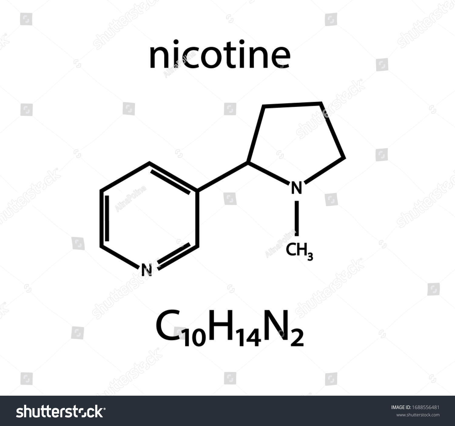 The chemical formula of nicotine on a white - Royalty Free Stock Vector ...