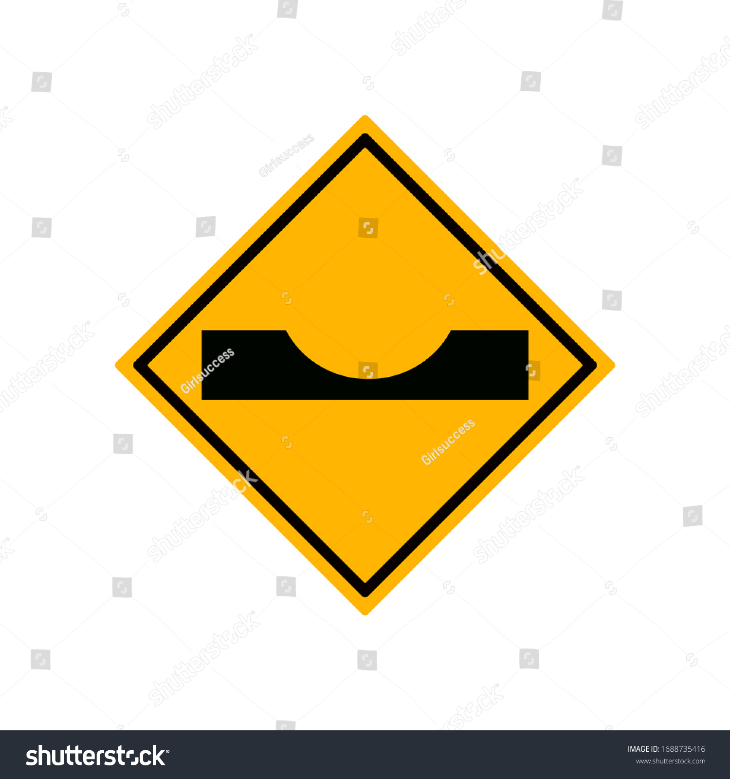 Warning Dimple Road Dip Traffic Road Sign,Vector - Royalty Free Stock ...