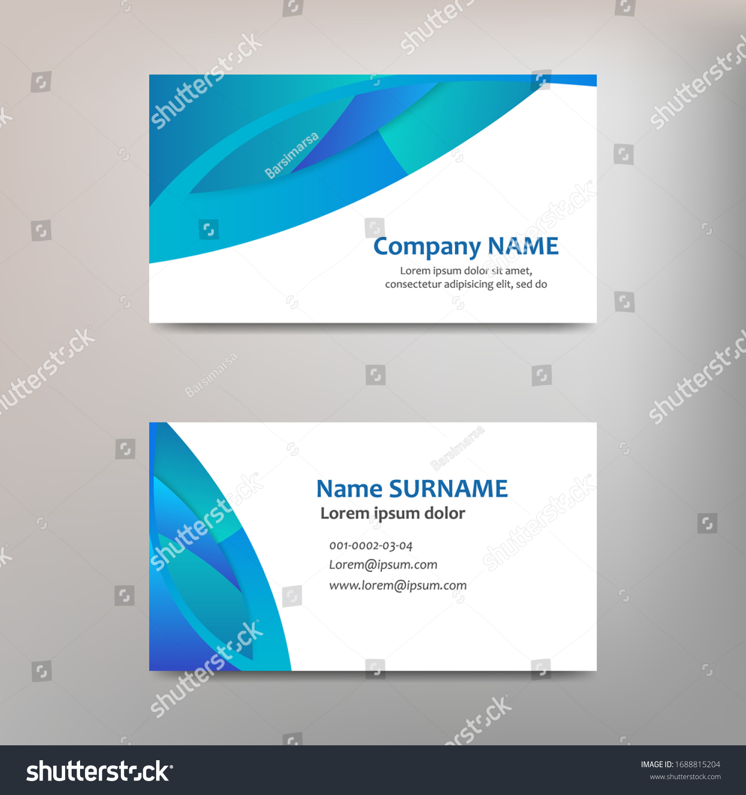 Blue business card template design - Royalty Free Stock Vector ...