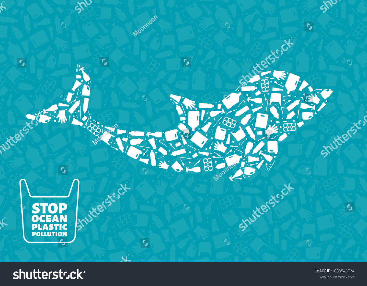 Stop ocean plastic pollution concept vector - Royalty Free Stock Vector ...