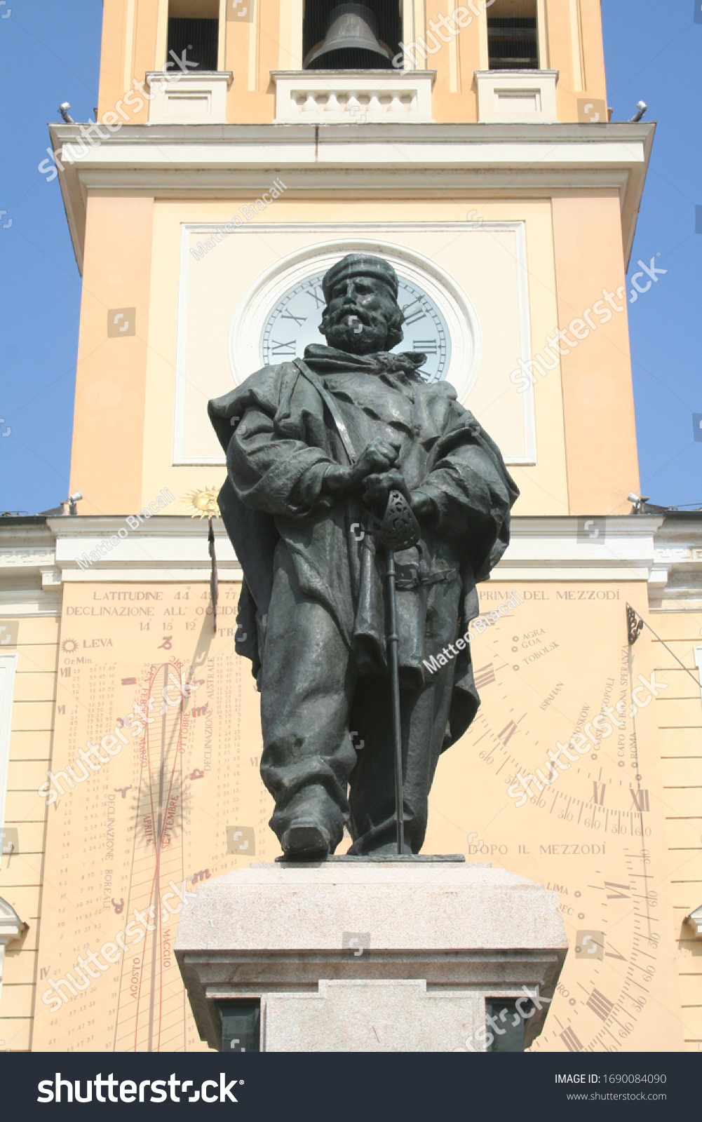 Parma, Italy : statue of Garibaldi in Square Garibaldi #1690084090