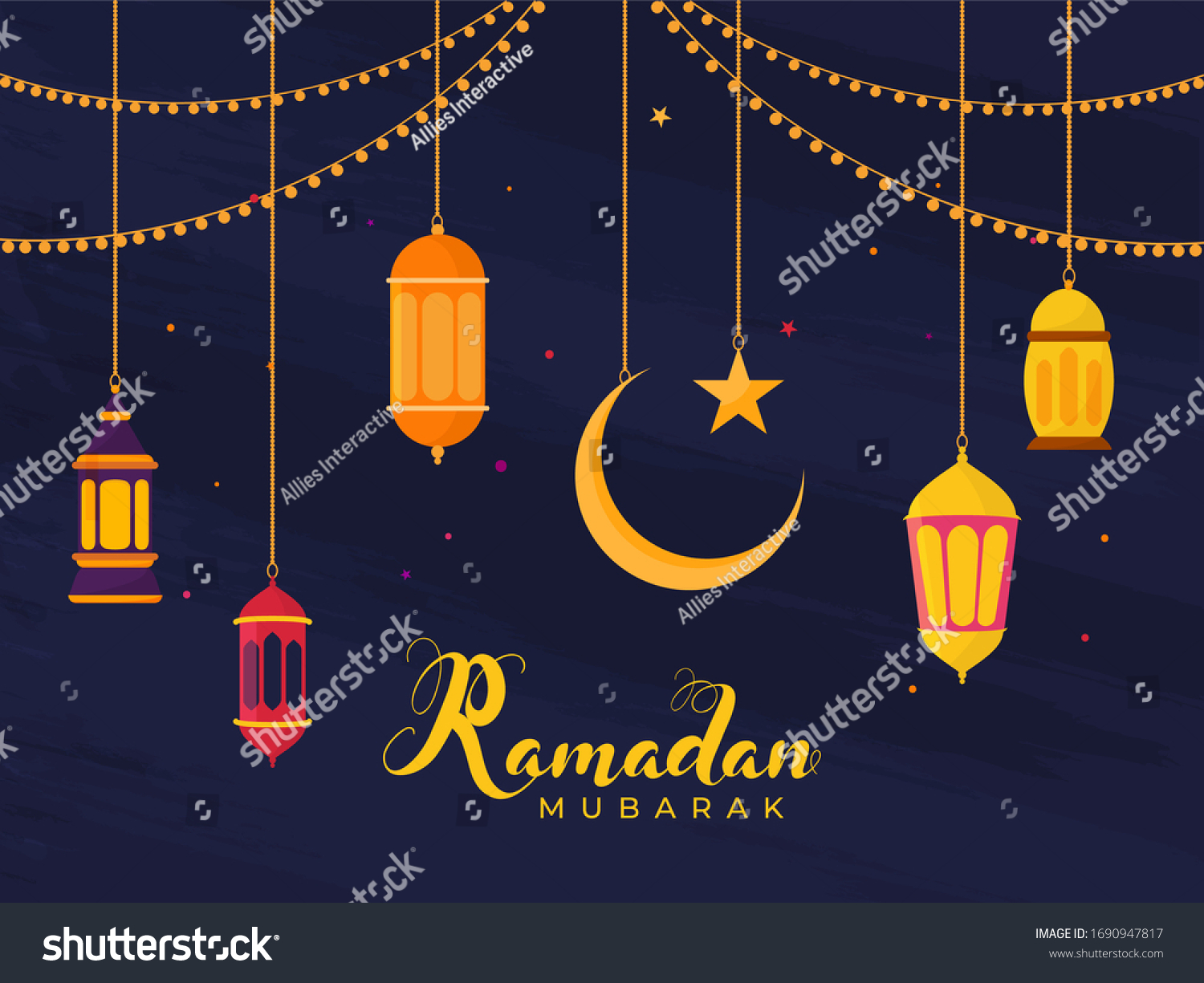Islamic Holy Month of Ramadan Concept with Royalty Free Stock Vector