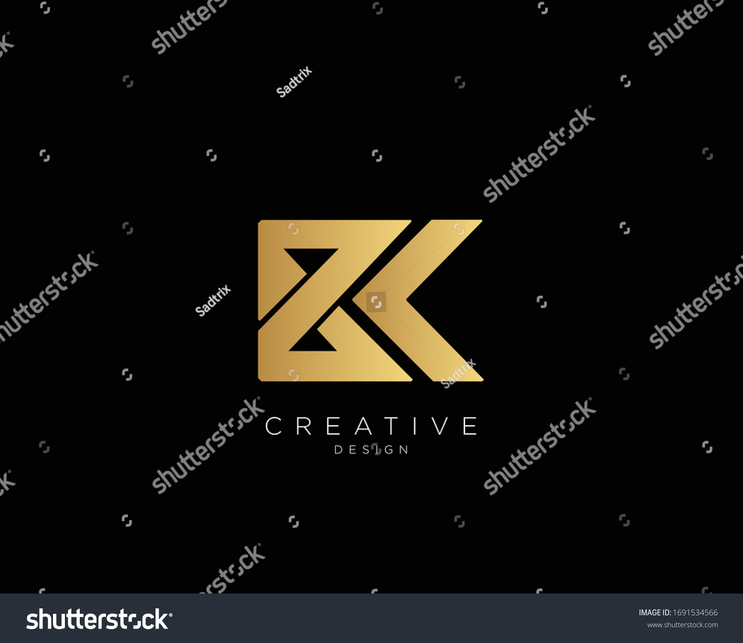 Letter BK Logo Design, Creative Minimal BK - Royalty Free Stock Vector ...