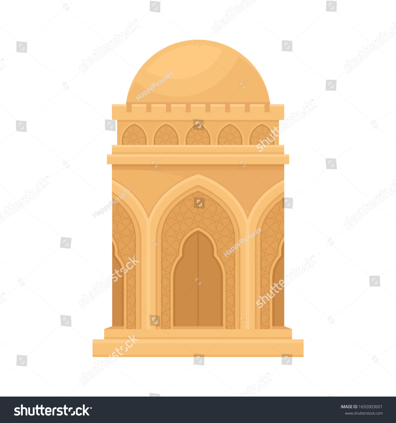 Arabic Building with Rounded Roof and Pointed - Royalty Free Stock ...