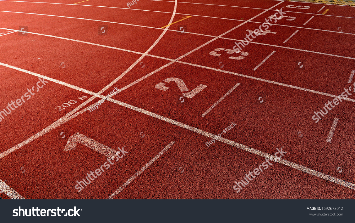 Athletic competitions starting line positions from one to six #1692673012