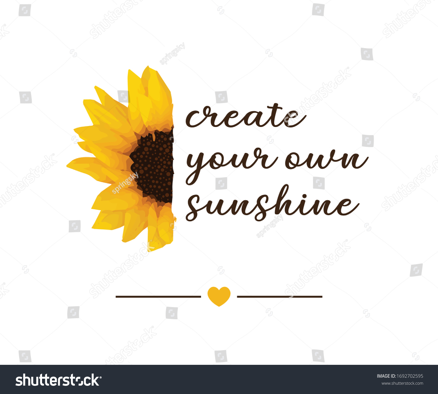 Create Your Own Sunshine Slogan with Sunflower - Royalty Free Stock ...