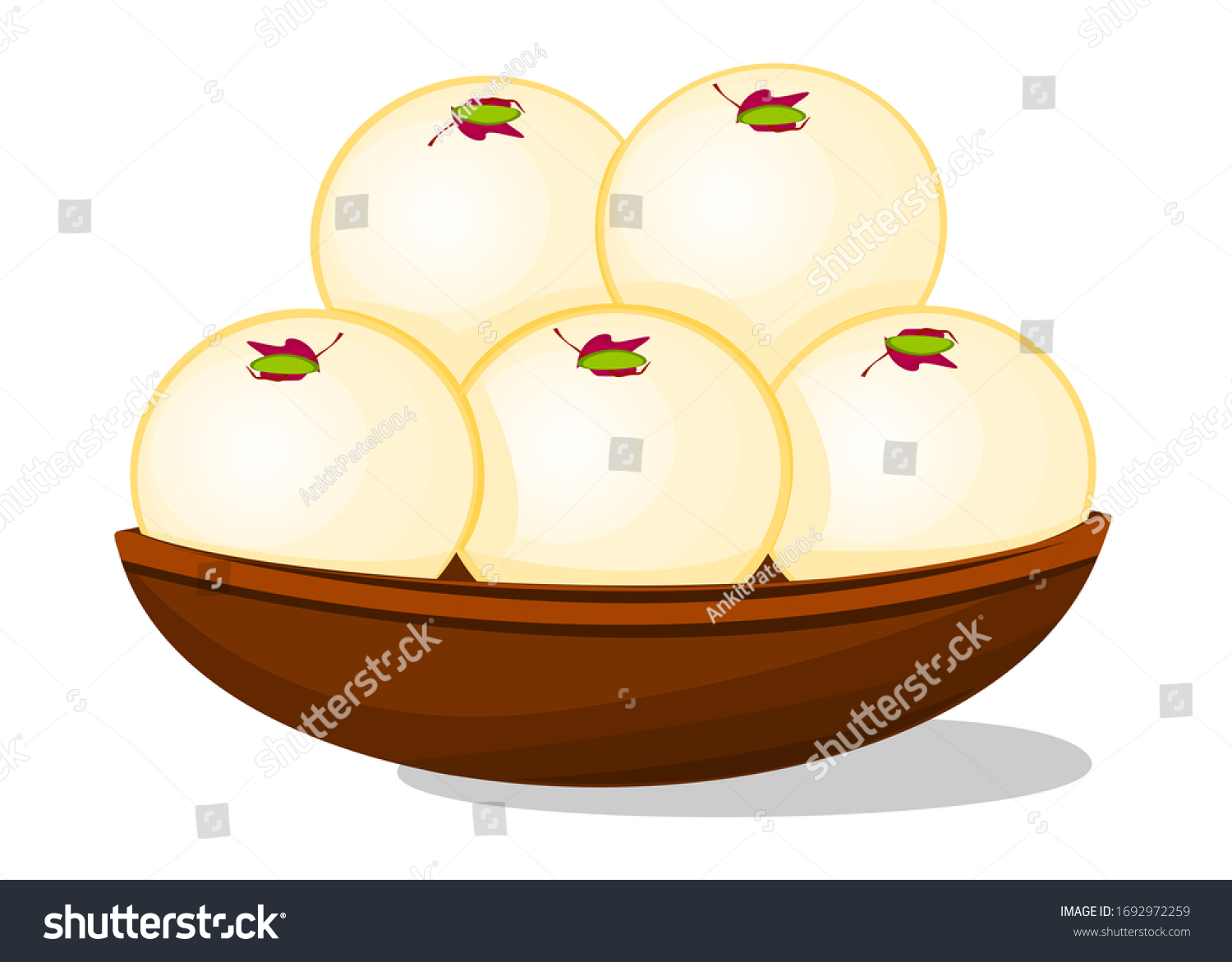 Rasgulla Bengali indian Sweet Dish Food Vector - Royalty Free Stock ...