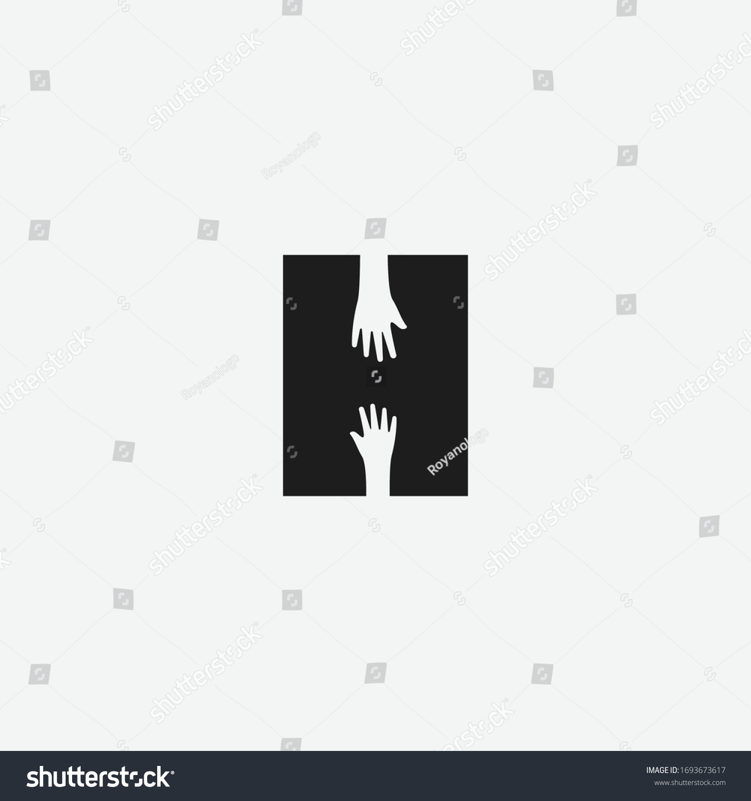 Letter H with negative space hand logo icon sign vector template #1693673617